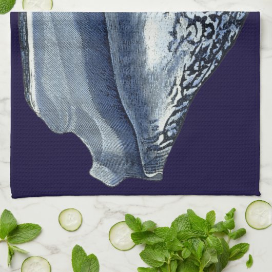 Indigo Shells I Theedoek (Gevouwen)