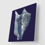 Indigo Shells I Vierkante Klok (Hoek)