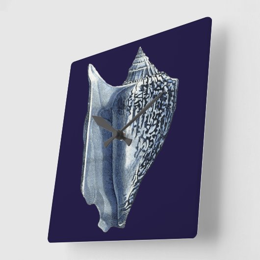 Indigo Shells I Vierkante Klok (Hoek)