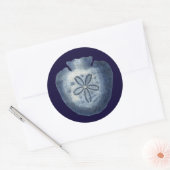 Indigo Shells III Ronde Sticker (Envelop)