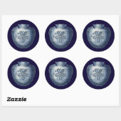 Indigo Shells III Ronde Sticker (Vel)