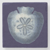 Indigo Shells III Stenen Onderzetter (Voorkant)