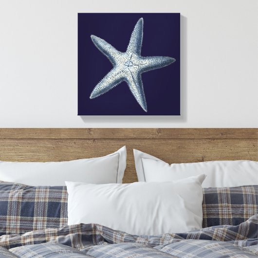 Indigo Shells IV Canvas Afdruk (Insitu (Slaapkamer))