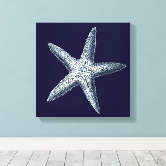 Indigo Shells IV Canvas Afdruk (Insitu (Houten vloer))