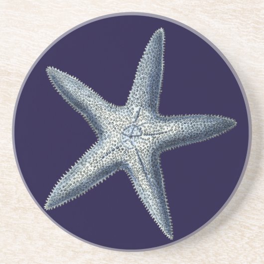 Indigo Shells IV Zandsteen Onderzetter (Voorkant)