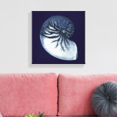 Indigo Shells VII Canvas Afdruk (Insitu (Woonkamer))