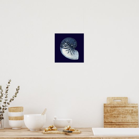 Indigo Shells VII Poster (Keuken)