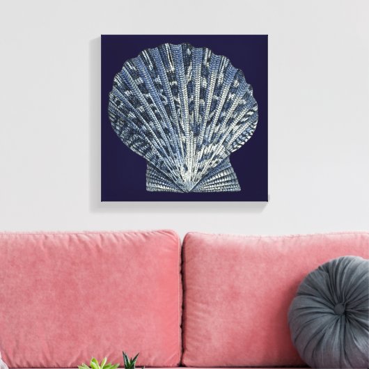 Indigo Shells VIII Canvas Afdruk (Insitu (Woonkamer))