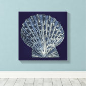 Indigo Shells VIII Canvas Afdruk (Insitu (Houten vloer))