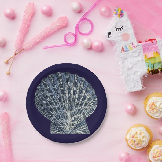 Indigo Shells VIII Papieren Bordje (Feest)