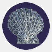 Indigo Shells VIII Ronde Sticker (Voorkant)