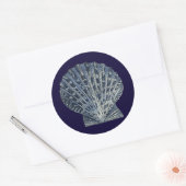Indigo Shells VIII Ronde Sticker (Envelop)
