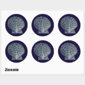 Indigo Shells VIII Ronde Sticker (Vel)