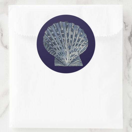 Indigo Shells VIII Ronde Sticker (Tas)