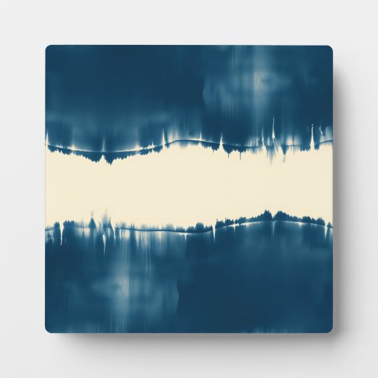 Indigo Shibori Abstract Moderne Horizontaal Fotoplaat (Voorkant)