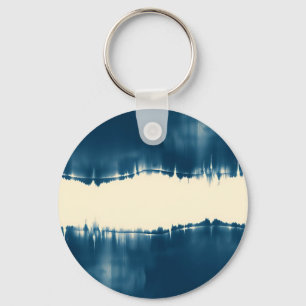Indigo Shibori Abstracte Moderne Horizontaal Sleutelhanger