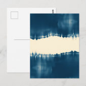 Indigo Shibori Abstracte Moderne Horizontale Briefkaart (Voorkant / Achterkant)