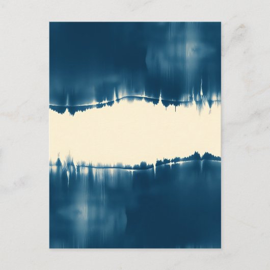 Indigo Shibori Abstracte Moderne Horizontale Briefkaart (Voorkant)