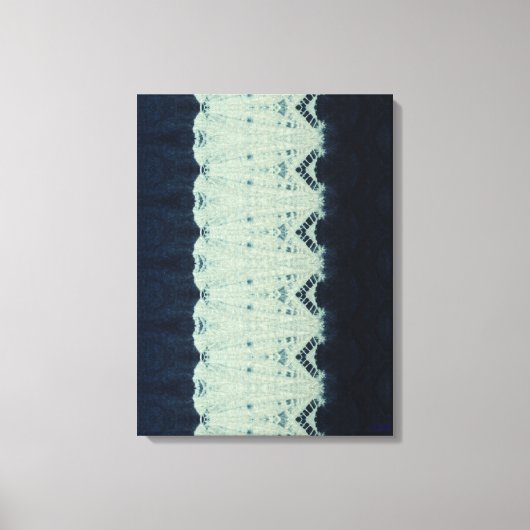 Indigo Shibori Schoonheid Canvasprint Canvas Afdruk (Voorkant)