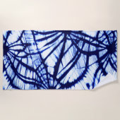 Indigo Shibori Tie Dye Beach Towel Strandlaken (Voorkant)