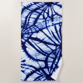 Indigo Shibori Tie Dye Beach Towel Strandlaken (Voorkant)