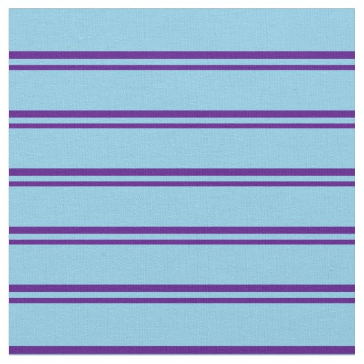 Indigo & Sky Blue Colored Lines Pattern Stof (Close Up)