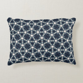 Indigo Sneeuwbloem Lattice Accent Kussen