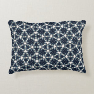 Indigo Sneeuwbloem Lattice Accent Kussen