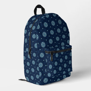 Indigo Spirit: Boho Afrikaanse Geometrie Bedrukte Rugzak