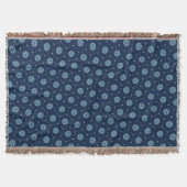 Indigo Spirit: Boho Afrikaanse Geometrie Deken (Voorkant)