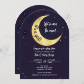 Indigo Star Herfst Yellow Moon Starry Baby shower Kaart (Voorkant / Achterkant)