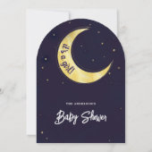 Indigo Star Herfst Yellow Moon Starry Baby shower Kaart (Achterkant)
