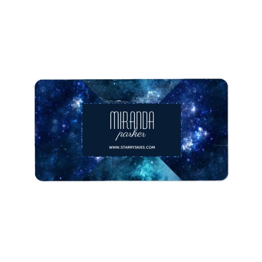 Indigo Starfield Star Galaxy Adreslabel Etiket (Voorkant)