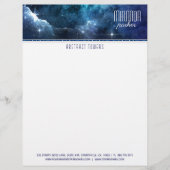 Indigo Starfield Star Galaxy Letterhead Briefhoofd (Voorkant)