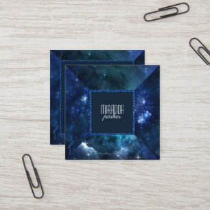 Indigo Starfield Stardust Galaxy Square Vierkante Visitekaartje