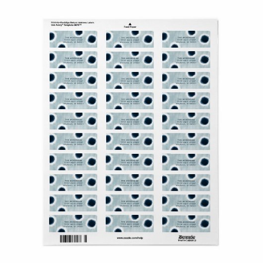 Indigo Stippen Return Address Label (Full Sheet)