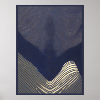 Indigo stromingen: een Abstracte stroom van textuu Poster