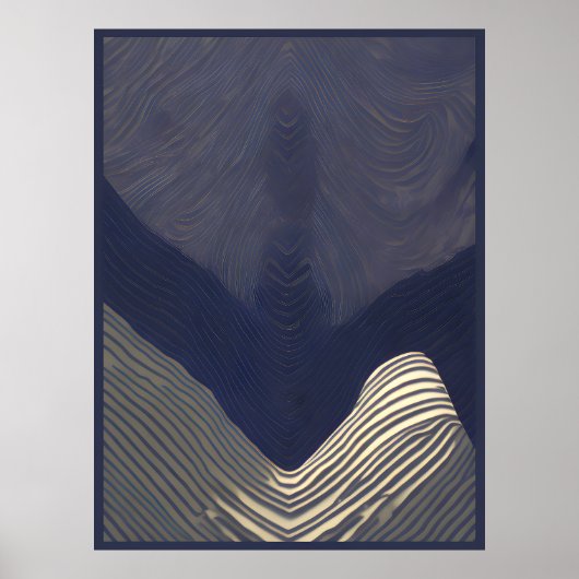 Indigo stromingen: een Abstracte stroom van textuu Poster (Voorkant)