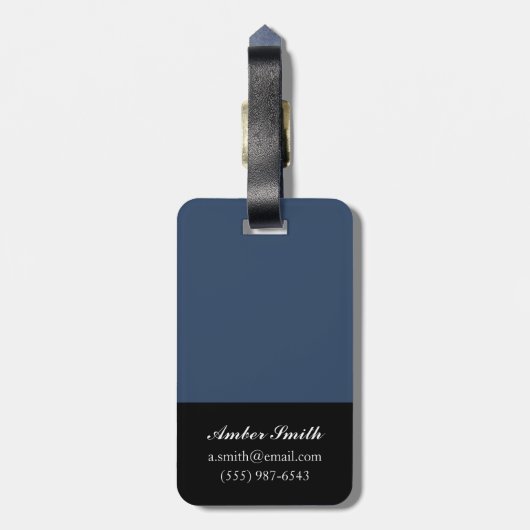 Indigo Sunflower Bagagelabel (Achterkant verticaal)