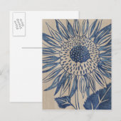 Indigo Sunflower Briefkaart (Voorkant / Achterkant)