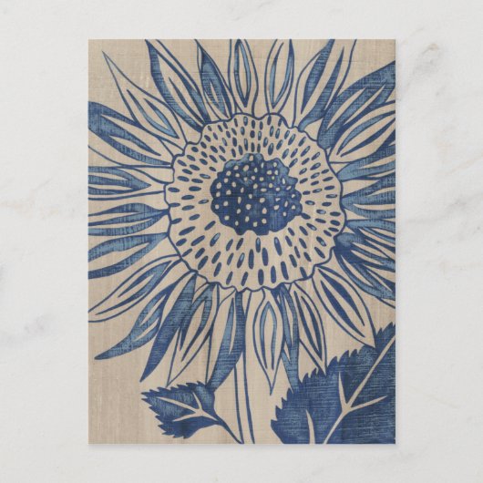 Indigo Sunflower Briefkaart (Voorkant)