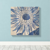 Indigo Sunflower Canvas Afdruk (Insitu (Houten vloer))