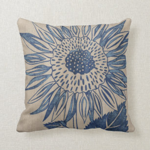 Indigo Sunflower Kussen
