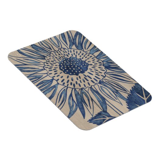 Indigo Sunflower Magneet (Rechterzijde)