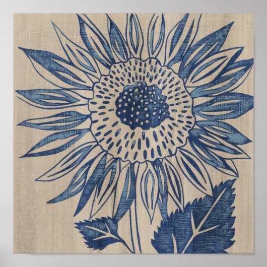 Indigo Sunflower Poster (Voorkant)