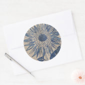 Indigo Sunflower Ronde Sticker (Envelop)