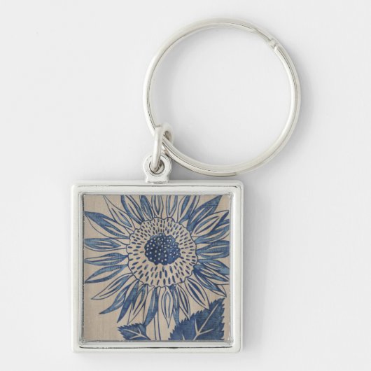 Indigo Sunflower Sleutelhanger (Voorkant)