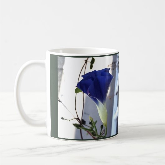 Indigo Swirl Morning Glory Koffiemok (Links)