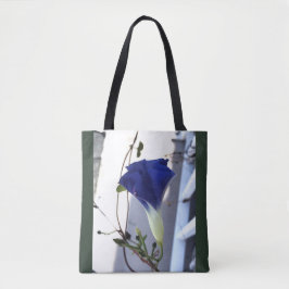Indigo Swirl Morning Glory  Tote Bag