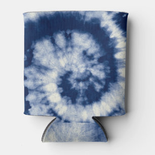 Indigo swirl, stropdas-kleurstof, bohemien. blikjeskoeler